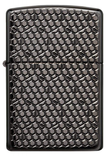 Зажигалка Zippo Armor с покрытием Black Ice, латунь/сталь, чёрная, глянцевая, 36x12x56 мм фото 5
