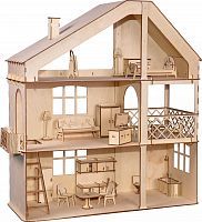Кукольный дом ХэппиДом "Гранд коттедж с верандой и мебелью" из дерева