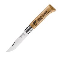Нож Opinel №8, нержавеющая сталь, рукоять дуб, гравировка