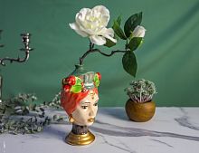 Керамическая ваза ЛАКШМИ с розовыми волосами, 18 см, EDG