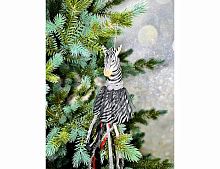 Ёлочная игрушка ЗЕБРА КОКЕТКА, полистоун, текстиль, 36 см, Christmas Deluxe