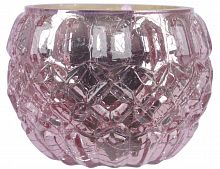 Подсвечник "Магдалена", стекло, розовый, 6х8 см, Kaemingk