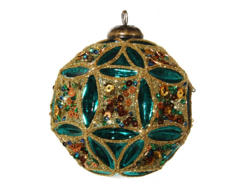 Стеклянный ёлочный шар "Шехреза", 10 см, SHISHI