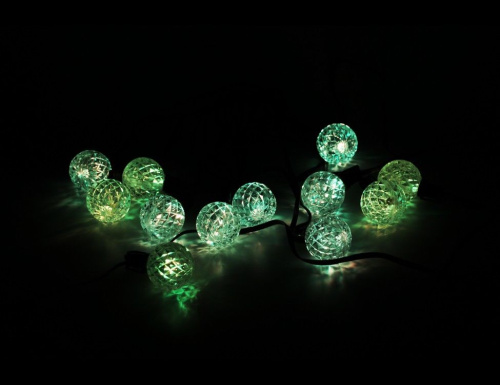 Гирлянда "Хрустальная сказка", 12  RGB LED-огней, 5.5+5 м, черный провод, уличная, Kaemingk фото 2