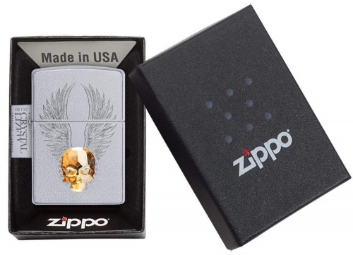Зажигалка Zippo Classic с покрытием Satin Chrome, латунь/сталь, серебристая, матовая, 36x12x56 мм фото 2
