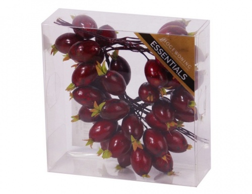 Аксессуар для декорирования "Ягоды шиповника" на проволоке, 6 гроздей по 6 ягод, Hogewoning фото 2