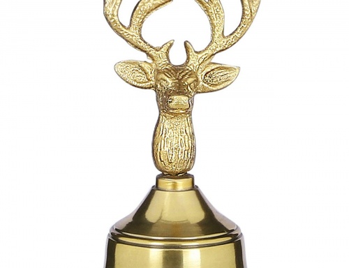 Настольный колокольчик "Олень", алюминий, золотой, 12х6.5 см, Edelman фото 2