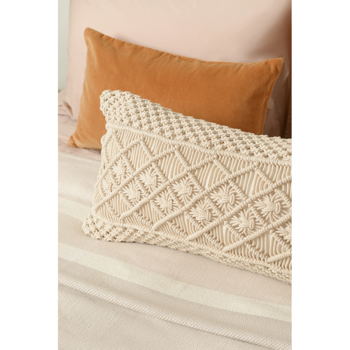 Чехол на подушку макраме светло-бежевого цвета из коллекции ethnic, 35х60 см фото 9