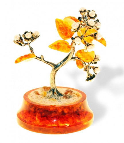 Сувенир "Цветущая сакура" из янтаря, prlTR