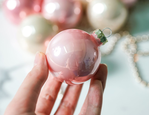 Набор стеклянных шаров РОЗОВОЕ ШАМПАНСКОЕ, глянцевые, 7 /6 /5 см, 26 шт., Christmas Deluxe фото 6