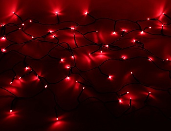 Светодиодная гирлянда нить Объемная 120 красных LED ламп 9 м, черный ПВХ, контроллер, IP44, Kaemingk (Lumineo)