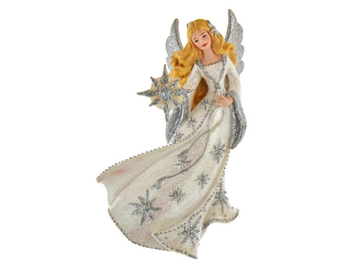 Ёлочная игрушка "Ангел зимнего серебра", полистоун, 13 см, Kurts Adler