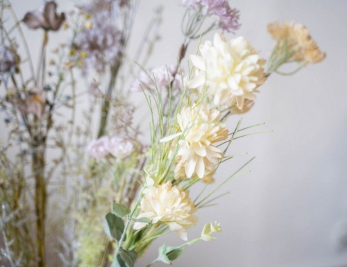 Элитные искусственные цветы "Полевые георгины" мерцающие, полиэстер, 66 см, Kaemingk фото 3