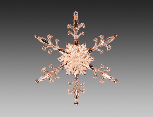 Снежинка "Зимняя лилия", акрил, прозрачный розово-золотой, 11х12.5 см, Holiday Classics фото 2