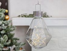 Подвесной солнечный светильник Solar CRISTAL MAGIQUE, 50 тёплых белых мерцающих микро, 33х20 см, IP44, Kaemingk