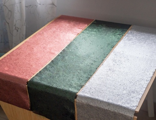 Ткань для декорирования/дорожка для стола "Экстравагантная" с двусторонними пайетками, 25х125 см, Koopman International фото 5