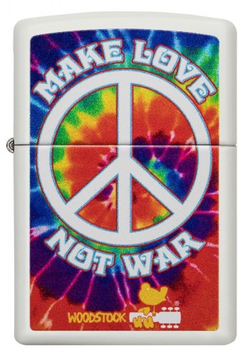 Зажигалка Zippo Woodstock с покрытием White Matte, латунь/сталь, белая, матовая, 36x12x56 мм фото 2