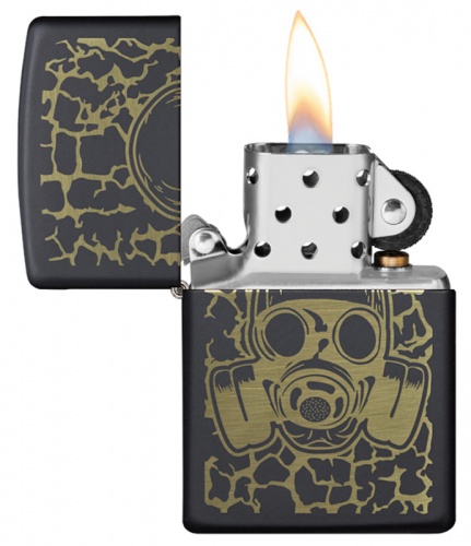 Зажигалка Zippo Skull Gas Mask, покрытие Black Matte, латунь/сталь, черная, матовая, 38x13x57 мм фото 5