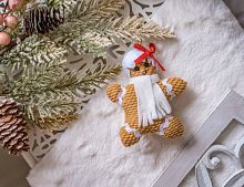 Ёлочная игрушка ПРЯНИЧНАЯ КУКОЛКА, текстиль, 10 см, Due Esse Christmas