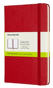Блокнот Moleskine Classic Medium, 240 стр., красный, нелинованный