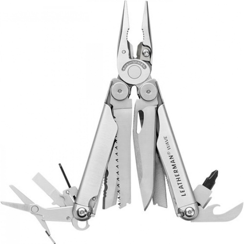 Мультитул Leatherman Wave Plus, 17 функций, кожаный чехол