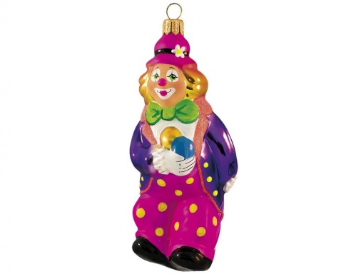 Ёлочная игрушка "Клоун", коллекция 'Формовые игрушки', стекло, 14 см, Ариэль фото 2