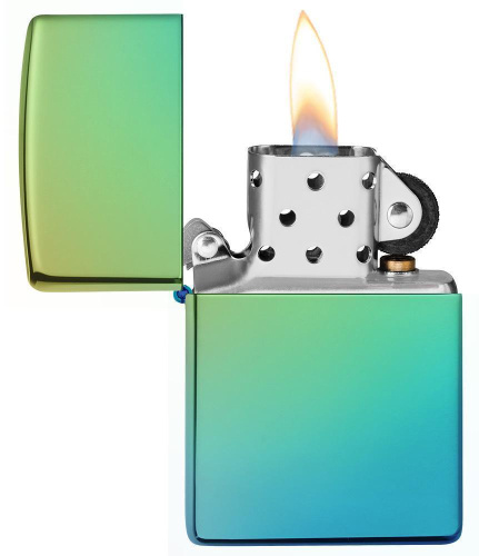 Зажигалка Zippo Classic с покрытием High Polish Teal, латунь/сталь, зелёная, глянцевая фото 4