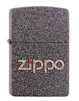 Зажигалка ZIPPO, латунь с покрытием Iron Stone™, серая с фирменным логотипом, матовая, 36x12x56 мм, 211 SNAKESKIN ZIPPO LOGO
