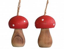 Деревянная ёлочная игрушка "Мухоморчик", 7 см, Breitner