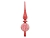 Елочная верхушка DIAMOND (рифление мелкой сеточкой), стеклянная, матовая, красная заснеженная, 31 см, Kaemingk (Decoris)