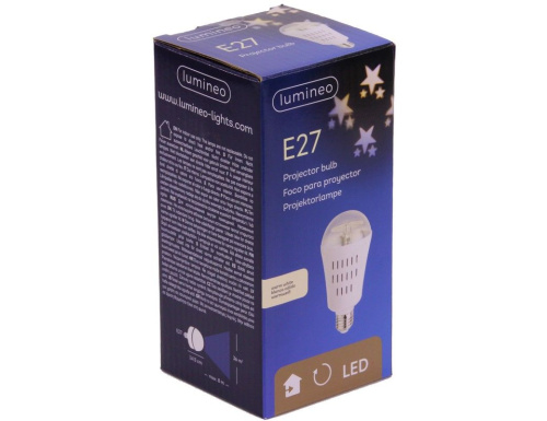 Светодинамическая лампа "Звёздный вальс", 4 тёплых белых LED-огня, проекция 36 м2, 7.5x14.5 см, цоколь Е27, для дома, Kaemingk фото 4