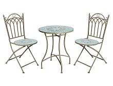 Садовая мебель с мозаикой TURKISH ROMANCE (стол и 2 стула), металл, керамика, Kaemingk