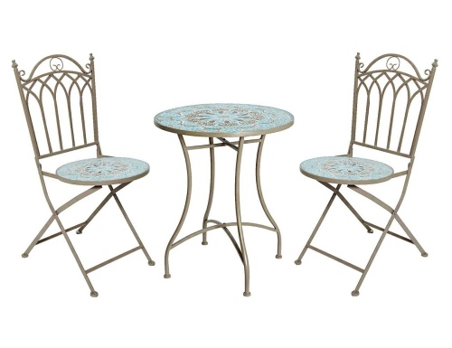 Садовая мебель с мозаикой TURKISH ROMANCE (стол и 2 стула), металл, керамика, Kaemingk