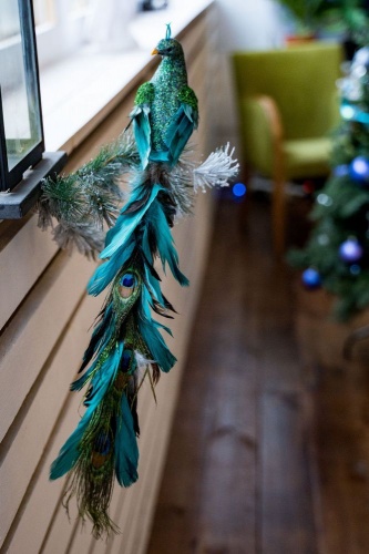 Новогоднее украшение "Великолепный павлин", на клипсе, перо, 53 см, Goodwill фото 2
