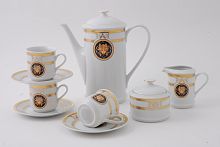 Кофейный сервиз Leander "Сабина" 15 предметов из Чехии, арт02160714-a126, белый и чёрный