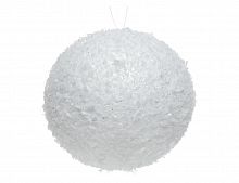 Набор декоративных шаров "Мерцающие снежки", пенополистирол, белые, 100 мм, упаковка 2 шт., Kaemingk