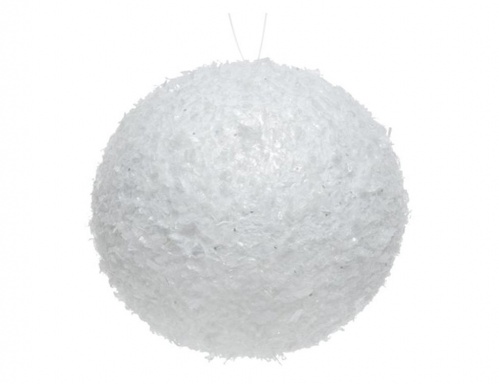 Набор декоративных шаров "Мерцающие снежки", пенополистирол, белые, 100 мм, упаковка 2 шт., Kaemingk