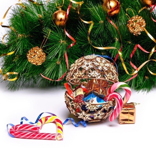 Новогоднее украшение, елочный шар, деревянный конструктор Wood Trick Рождественский Шар фото 10