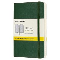 Блокнот Moleskine Classic Soft Pocket, 192 стр., зеленый, в клетку