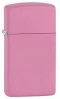 Зажигалка ZIPPO Slim®, латунь с покрытием Pink Matte, розовый, матовая, 30х10x55 мм, 1638