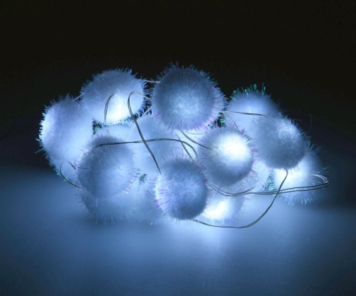 Электрогирлянда КРОШКИ СНЕЖКИ, 20 холодных белых LED-огней, 1.9+0.3 м, таймер, батарейки, Koopman International фото 4