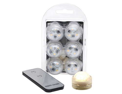 Набор мини-светильников "Плавающие огоньки", LED, 3х2.5 см (упаковка 6 шт.), ПДУ, Sigro