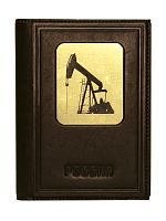 Обложка для документов "3 в 1" | Нефть | Коричневый