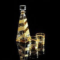 IDALGO Комплект для виски: графин + 2 стакана, хрусталь янтарный