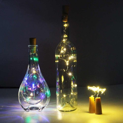 Электрогирлянда для бутылки "Роса", 8 разноцветных LED-огней, 75 см, батарейки, Koopman International фото 2