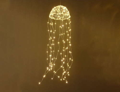 Украшение подвесное "Звёздная медуза", теплые белые LED-огни, 27х100 см, уличная, Edelman