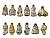 Набор стеклянных ёлочных игрушек ВИНТАЖНОЕ ПОПУРРИ, белый с золотым, 6-9 см (упаковка 24 шт.), Kaemingk (Decoris)