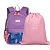 Рюкзак Torber Class X Mini, сиреневый/розовый с орнаментом, 35,5x25x12 см + Мешок для обуви в подаро