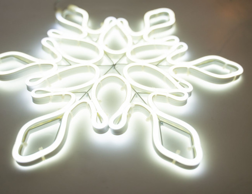 Светящаяся "Снежинка шайн", холодные белые LED-огни, уличная, Kaemingk фото 3