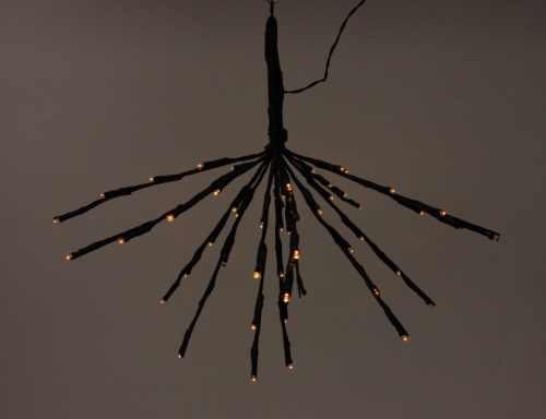 Светодиодное украшение "Ёжик со светлячками" мерцающий, чёрный, 60 экстра теплых белых LED-огней, 45 см, таймер, батарейки, уличный, Kaemingk фото 2
